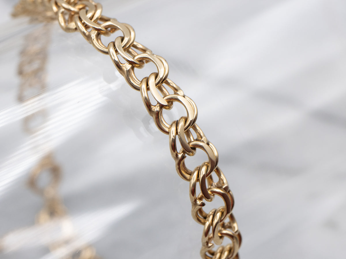 Polished Gold Double Curb-Link Bracelet