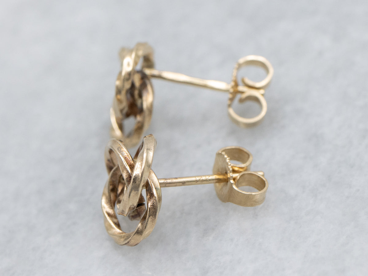 Looping Gold Triple Ring Stud Earrings