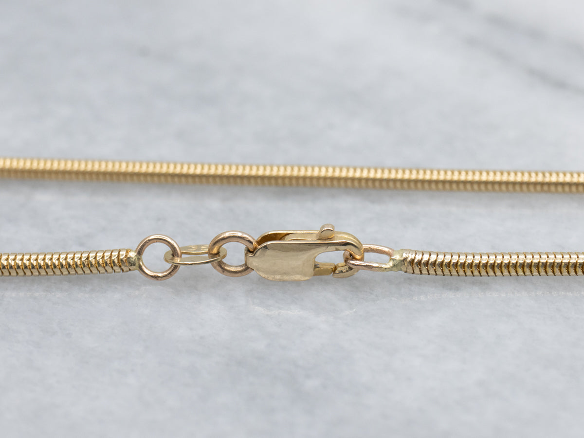 Polished Italian Gold Snake Chain with Lobster Clasp