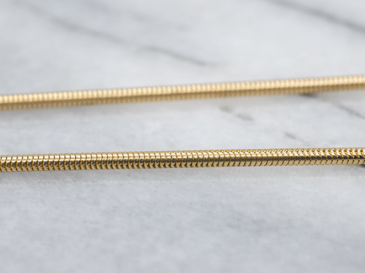 Polished Italian Gold Snake Chain with Lobster Clasp