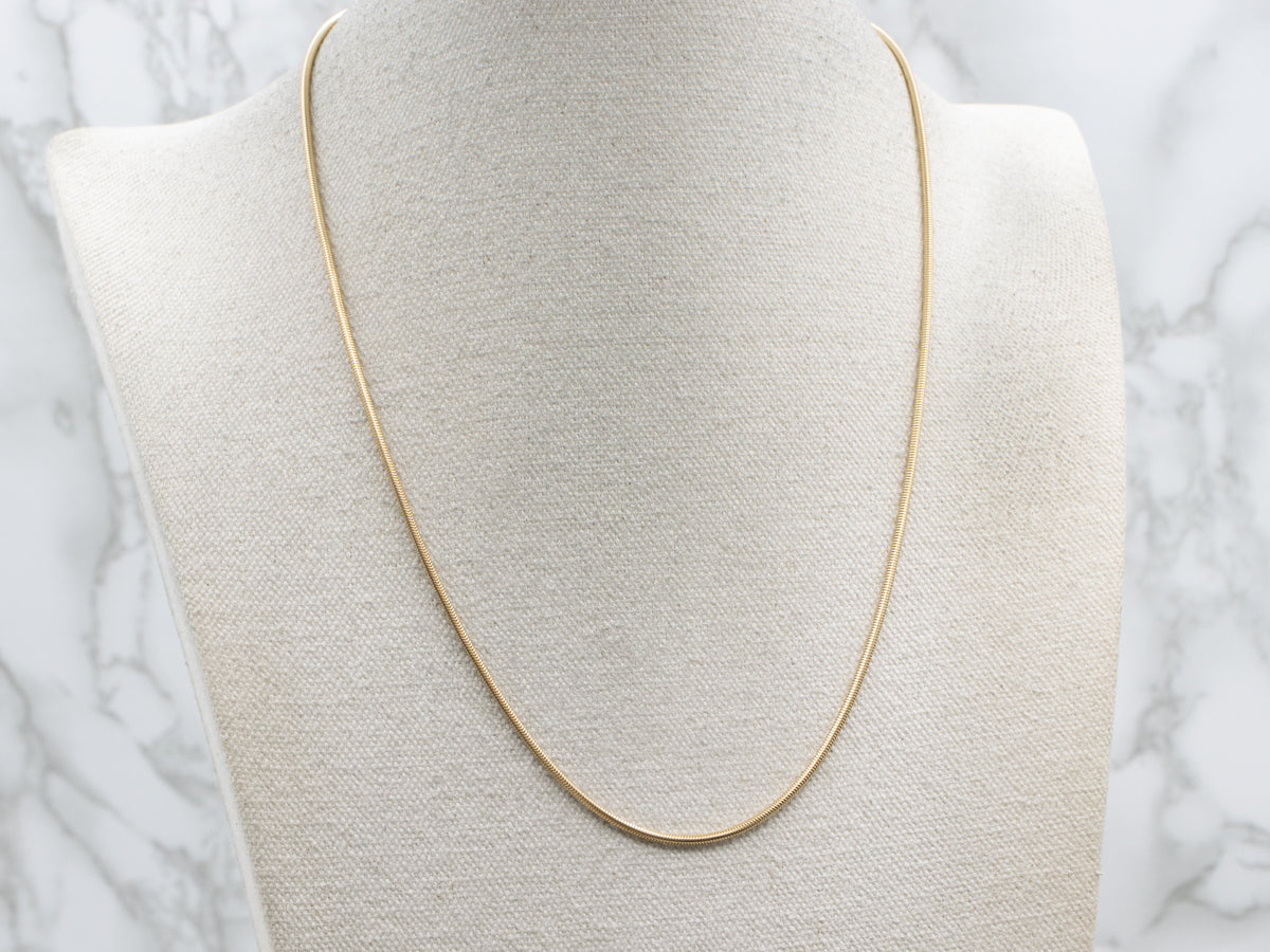 Polished Italian Gold Snake Chain with Lobster Clasp