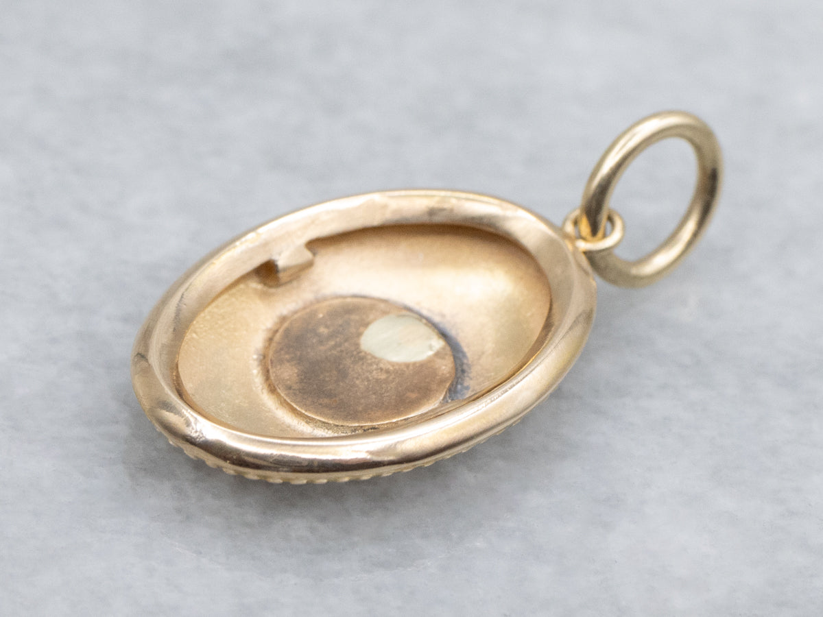 Rose Cut Diamond Antique Gold Cufflink Conversion Pendant