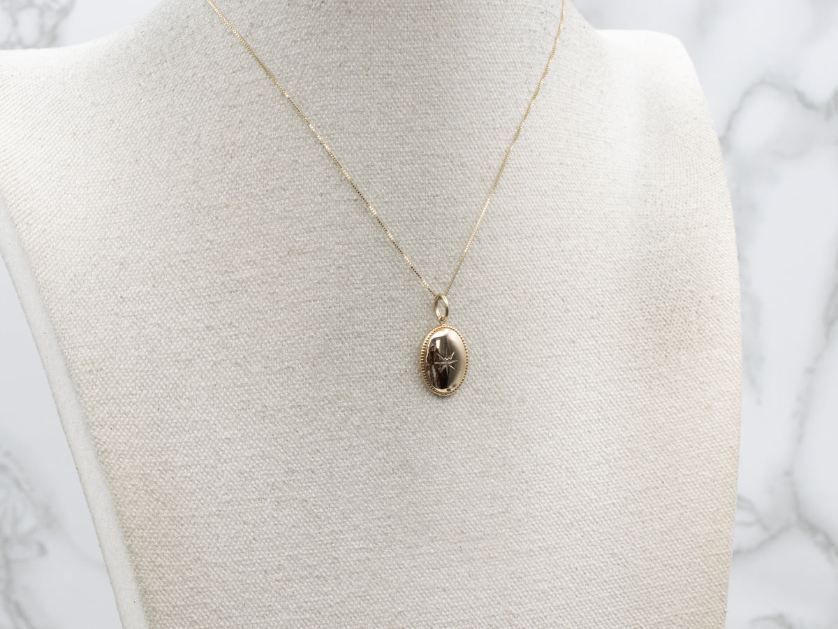Rose Cut Diamond Antique Gold Cufflink Conversion Pendant