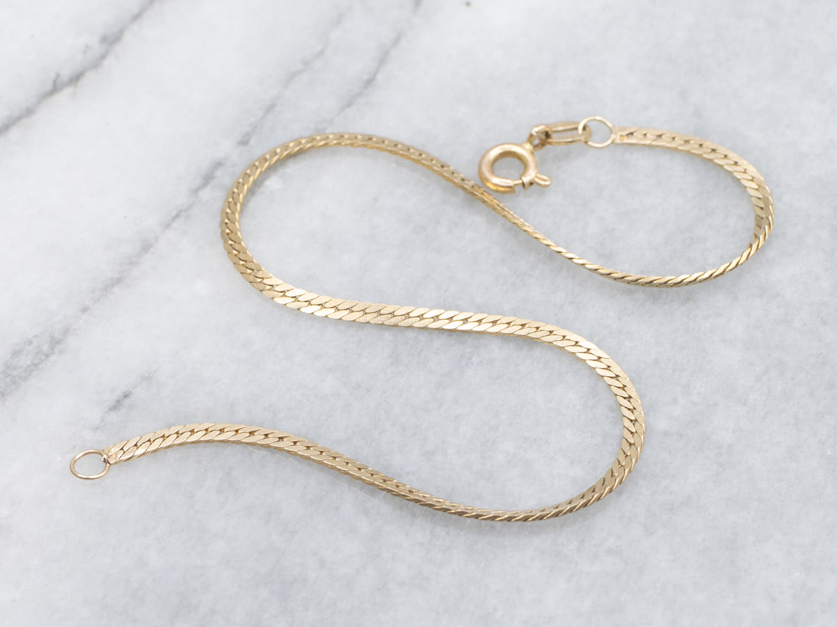 Yellow Gold Herringbone-Link Bracelet