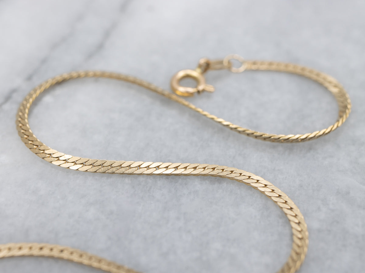 Yellow Gold Herringbone-Link Bracelet