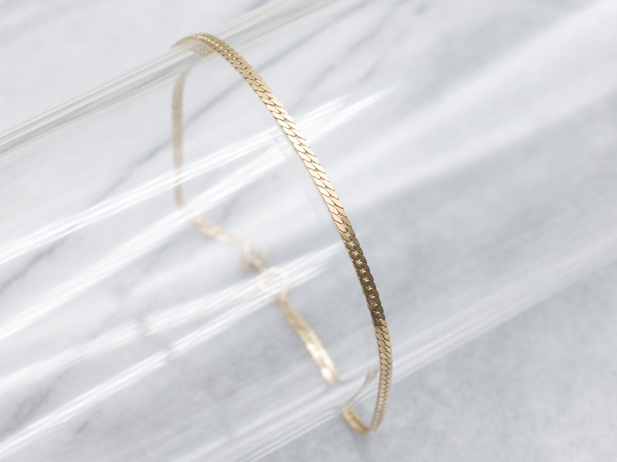 Yellow Gold Herringbone-Link Bracelet