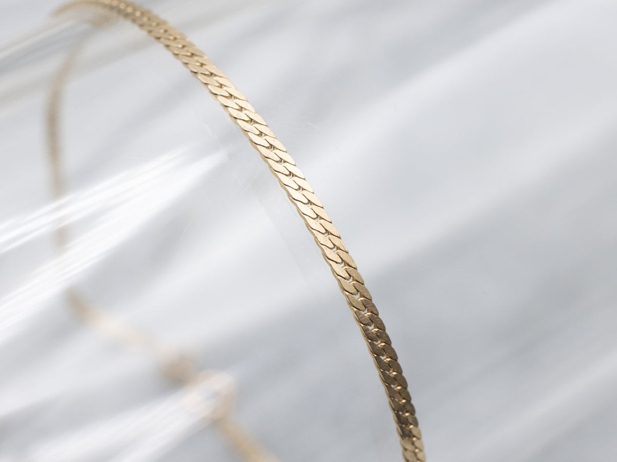 Yellow Gold Herringbone-Link Bracelet