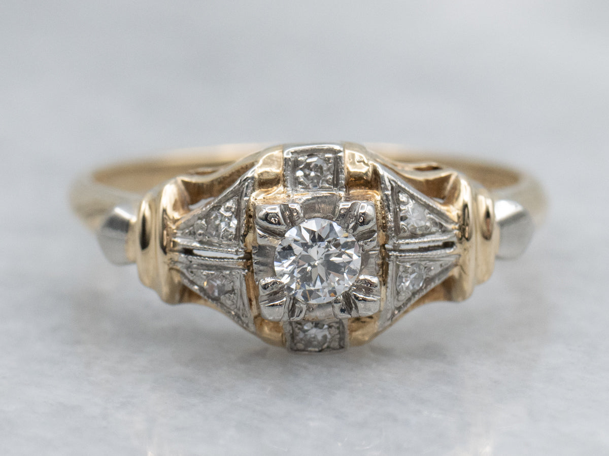 Early Retro-Era Diamond Engagement Ring