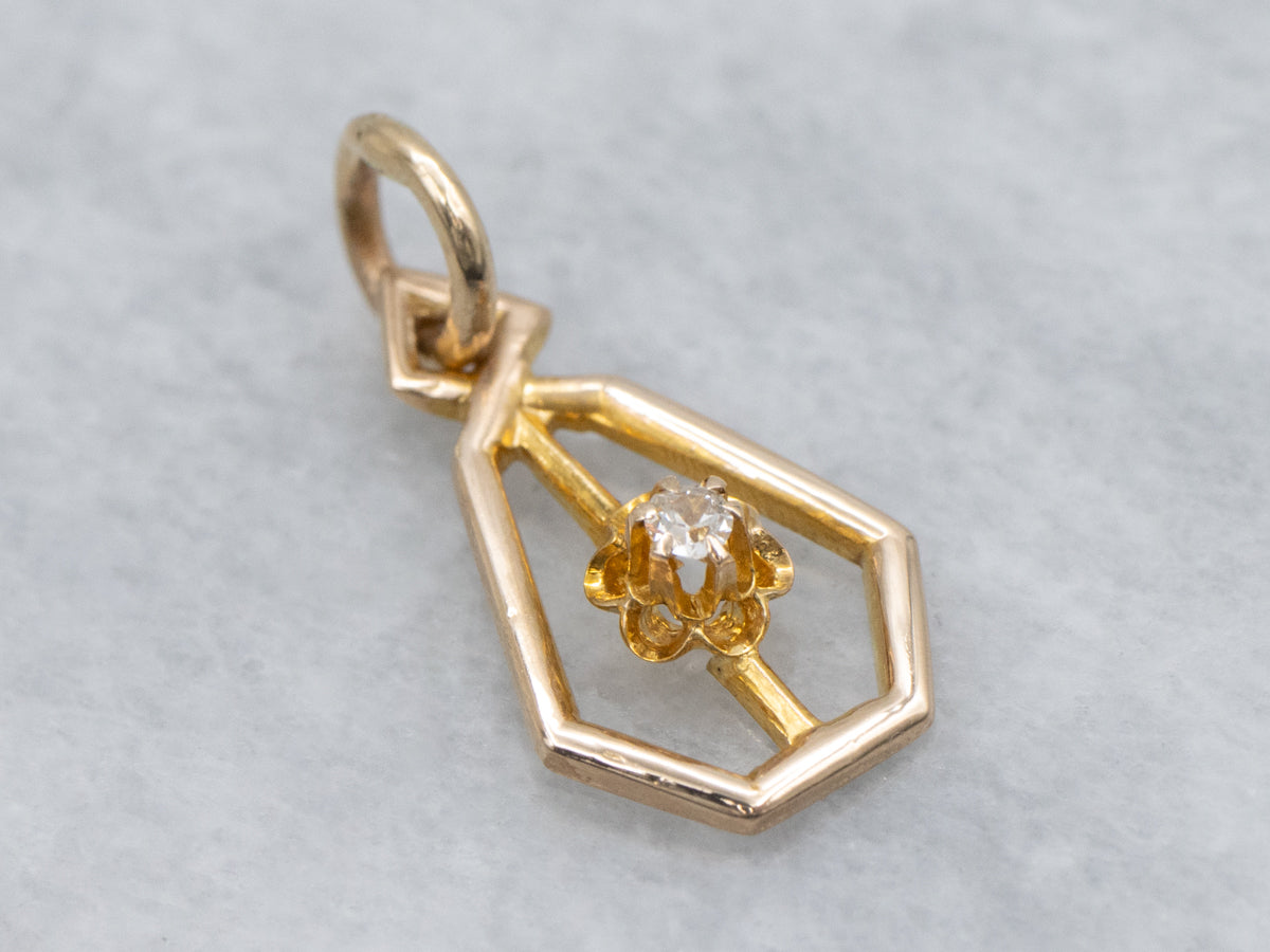 Buttercup Set Diamond Yellow Gold Open Work Pendant
