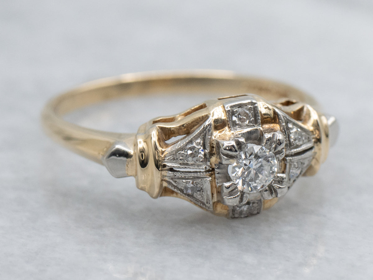 Early Retro-Era Diamond Engagement Ring