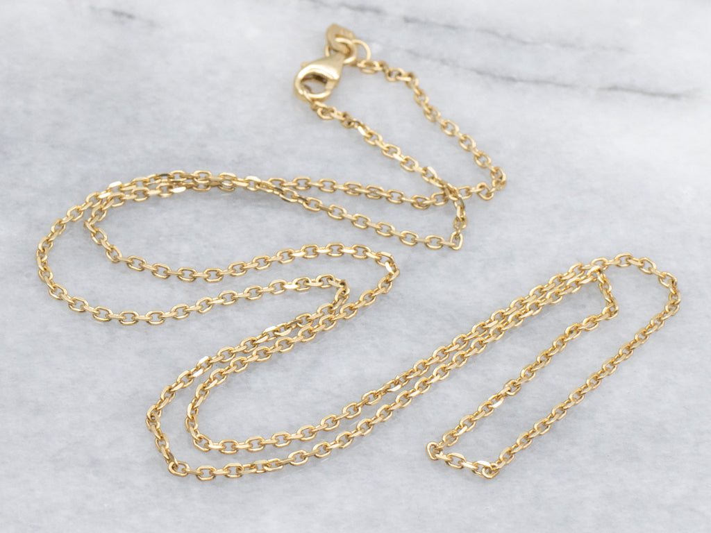Italian Yellow Gold Cable Chain with Lobster Clasp