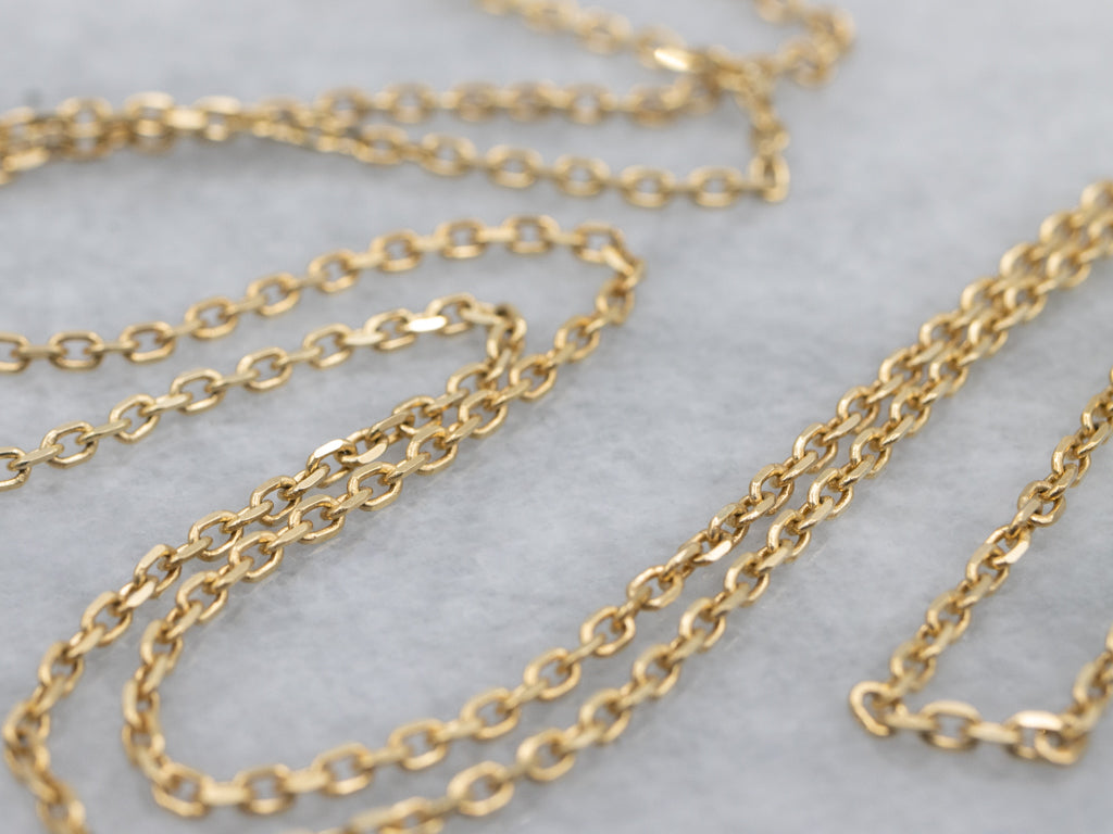 Italian Yellow Gold Cable Chain with Lobster Clasp