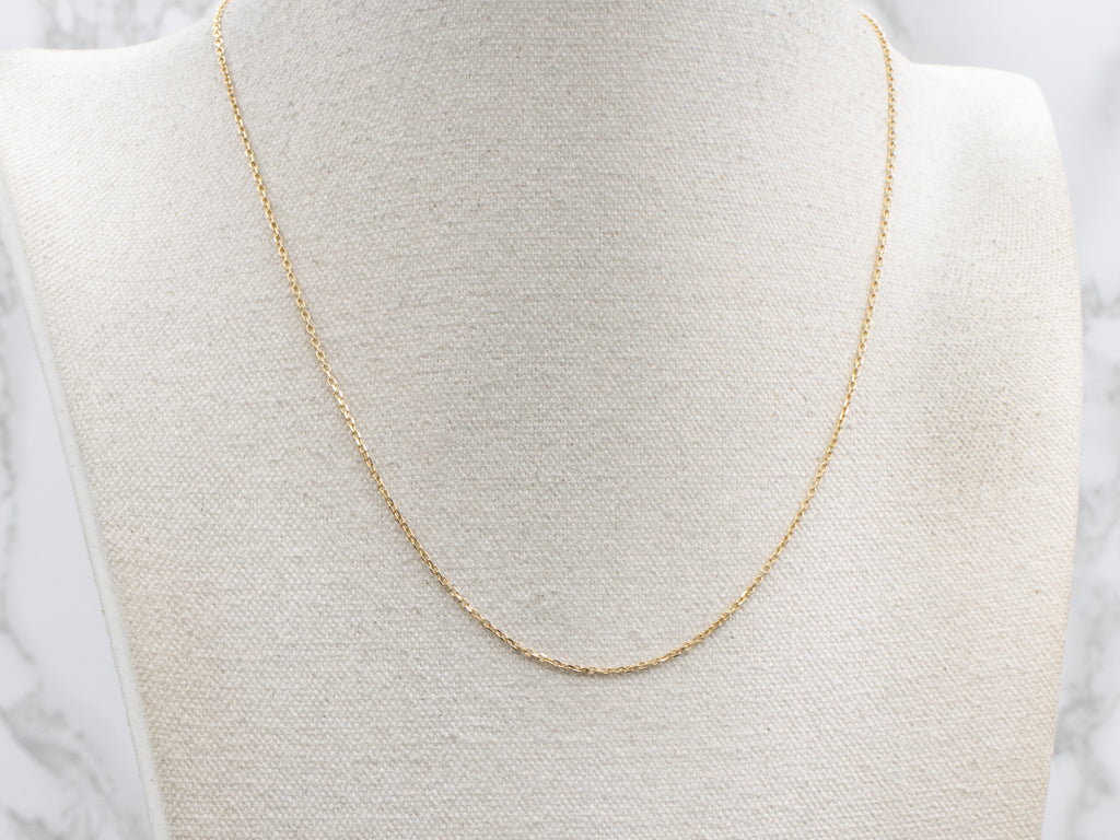 Italian Yellow Gold Cable Chain with Lobster Clasp
