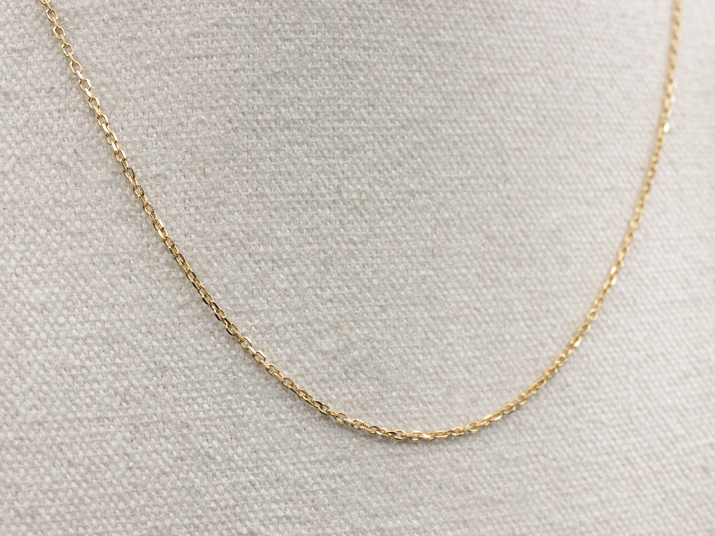 Italian Yellow Gold Cable Chain with Lobster Clasp