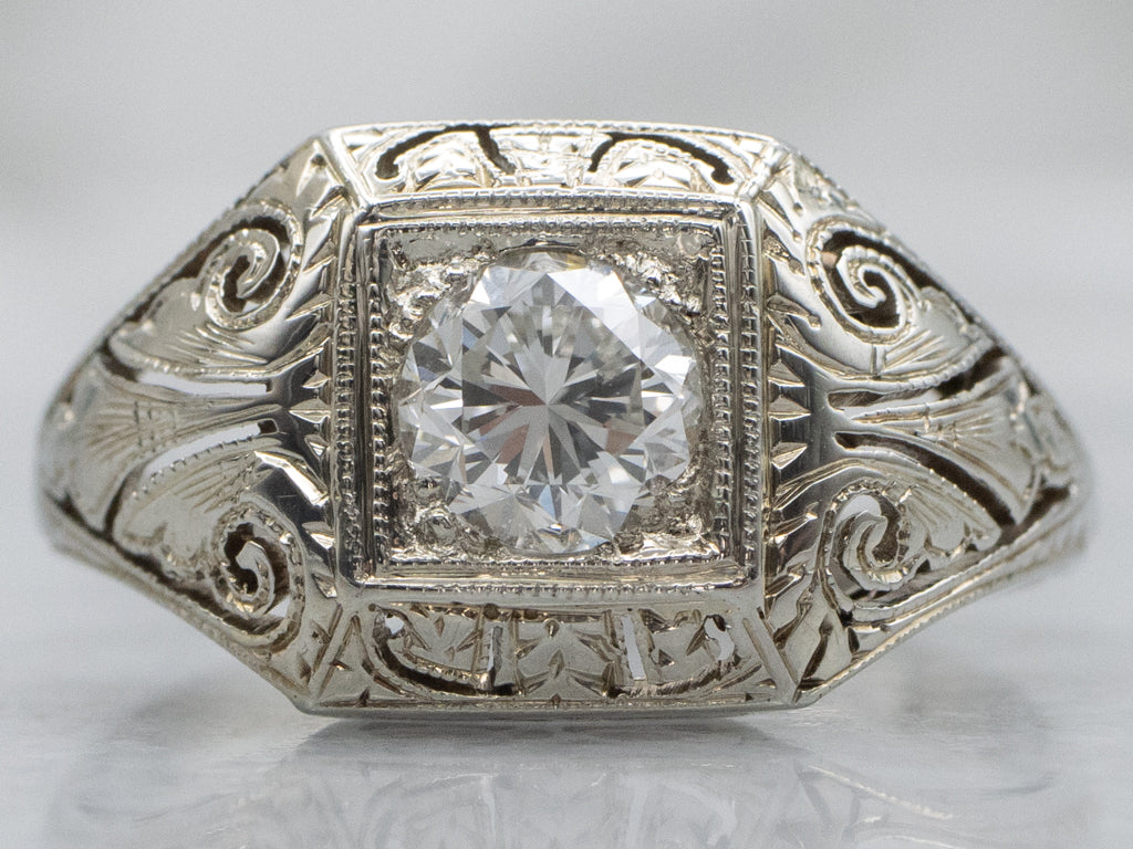 Antique Art Deco Era Diamond Solitaire Ring