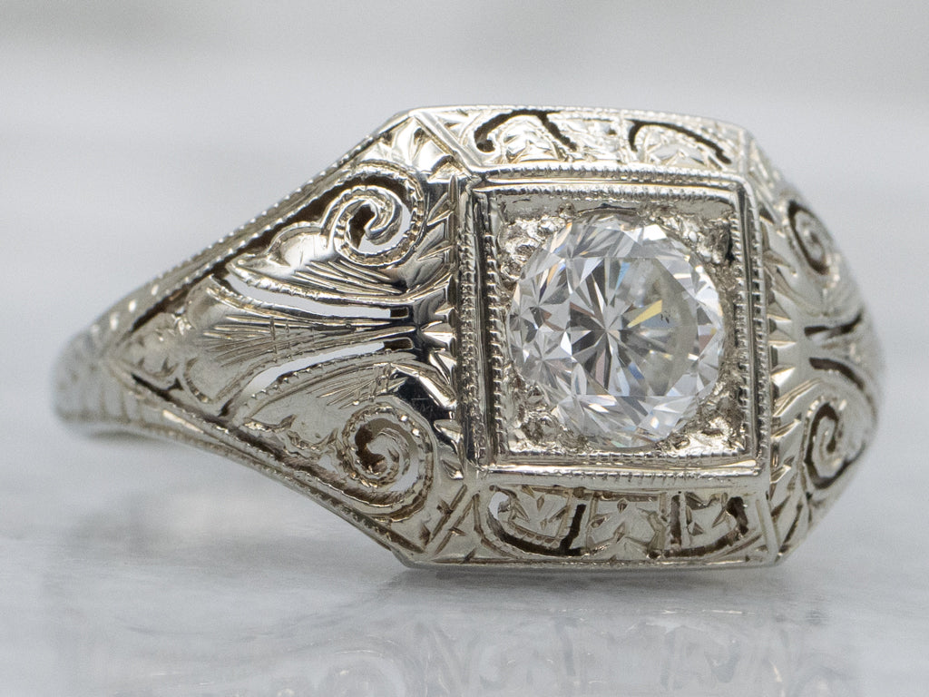 Antique Art Deco Era Diamond Solitaire Ring