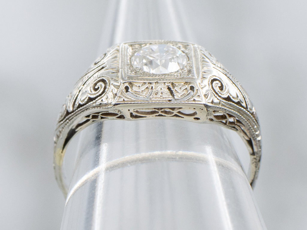 Antique Art Deco Era Diamond Solitaire Ring