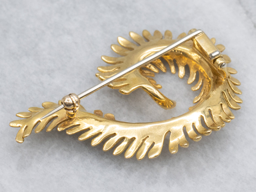 Tiffany & Co. Schlumberger Fern Yellow Gold Brooch