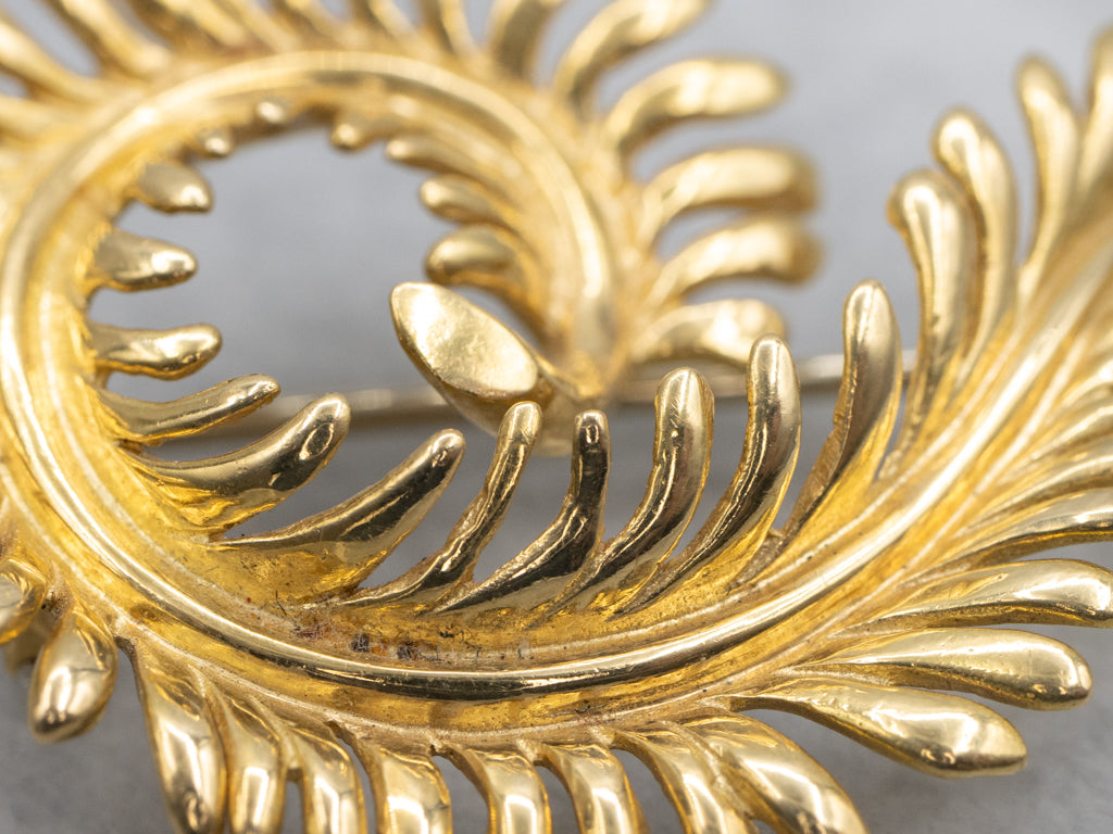 Tiffany & Co. Schlumberger Fern Yellow Gold Brooch