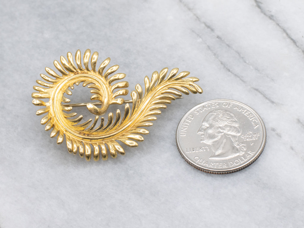 Tiffany & Co. Schlumberger Fern Yellow Gold Brooch