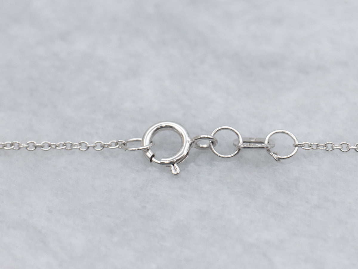 Oval-Cut Green Sapphire and Diamond Halo White Gold Pendant Necklace