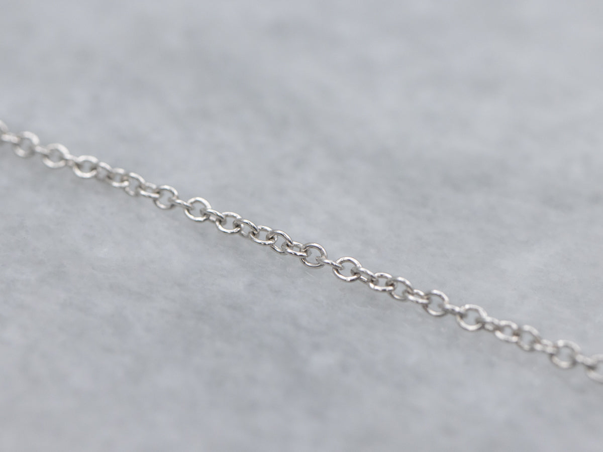 Oval-Cut Green Sapphire and Diamond Halo White Gold Pendant Necklace