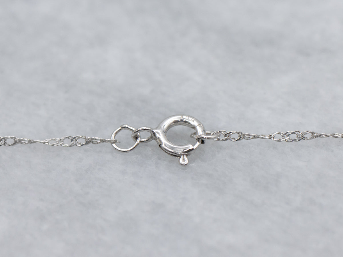 Modern Square-Cut Sapphire and Diamond Halo Pendant Necklace
