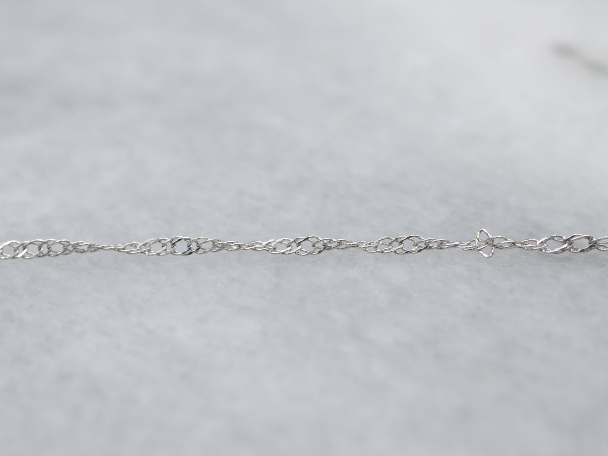 Modern Square-Cut Sapphire and Diamond Halo Pendant Necklace