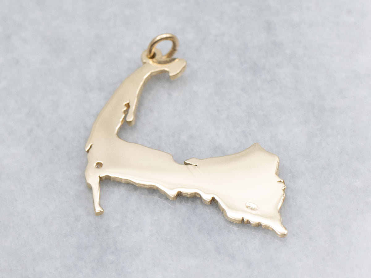 Diamond Yellow Gold Cape Cod Pendant