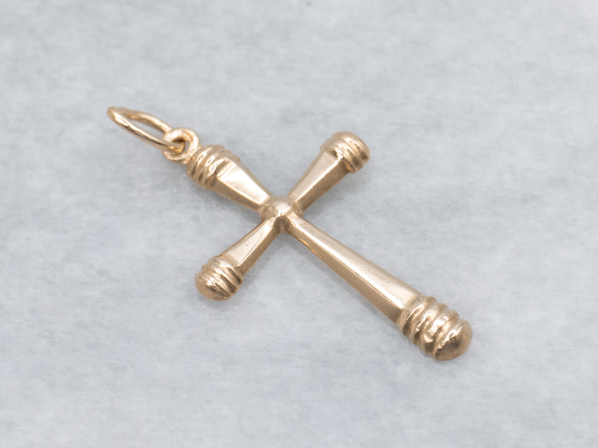 Vintage Rose Gold Unisex Cross Pendant