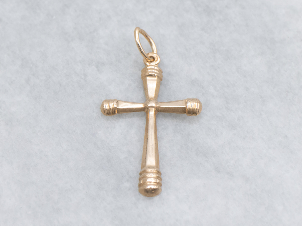 Vintage Rose Gold Unisex Cross Pendant