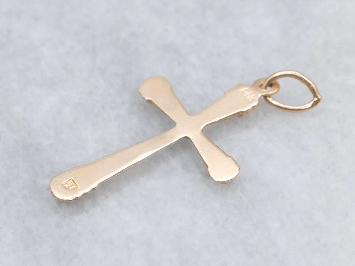 Vintage Rose Gold Unisex Cross Pendant