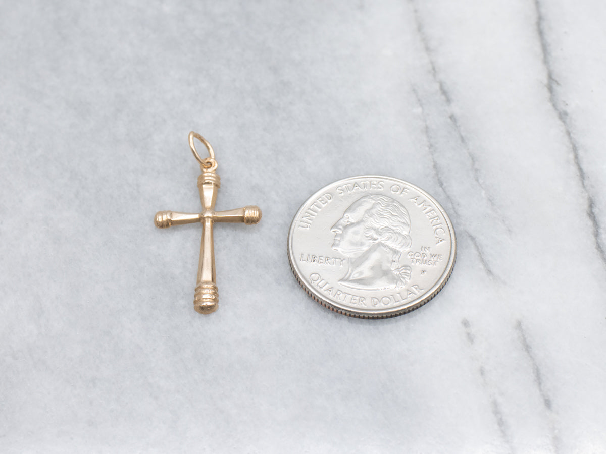 Vintage Rose Gold Unisex Cross Pendant