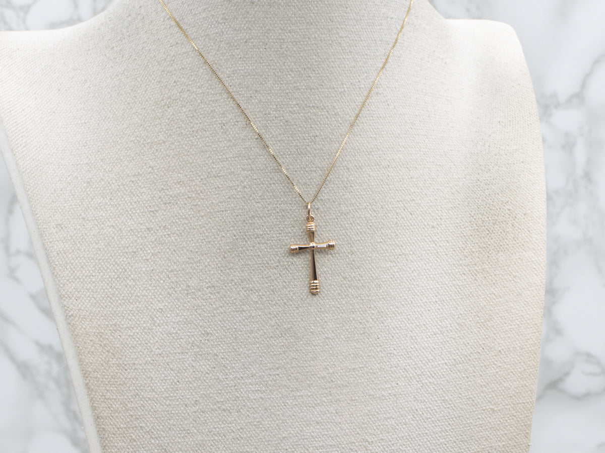 Vintage Rose Gold Unisex Cross Pendant