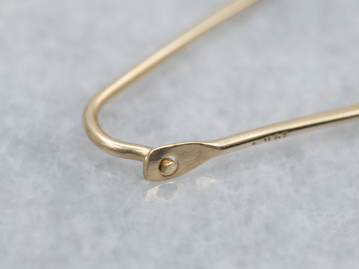 Flat Polished Gold Oval Wire Hoop Earrings