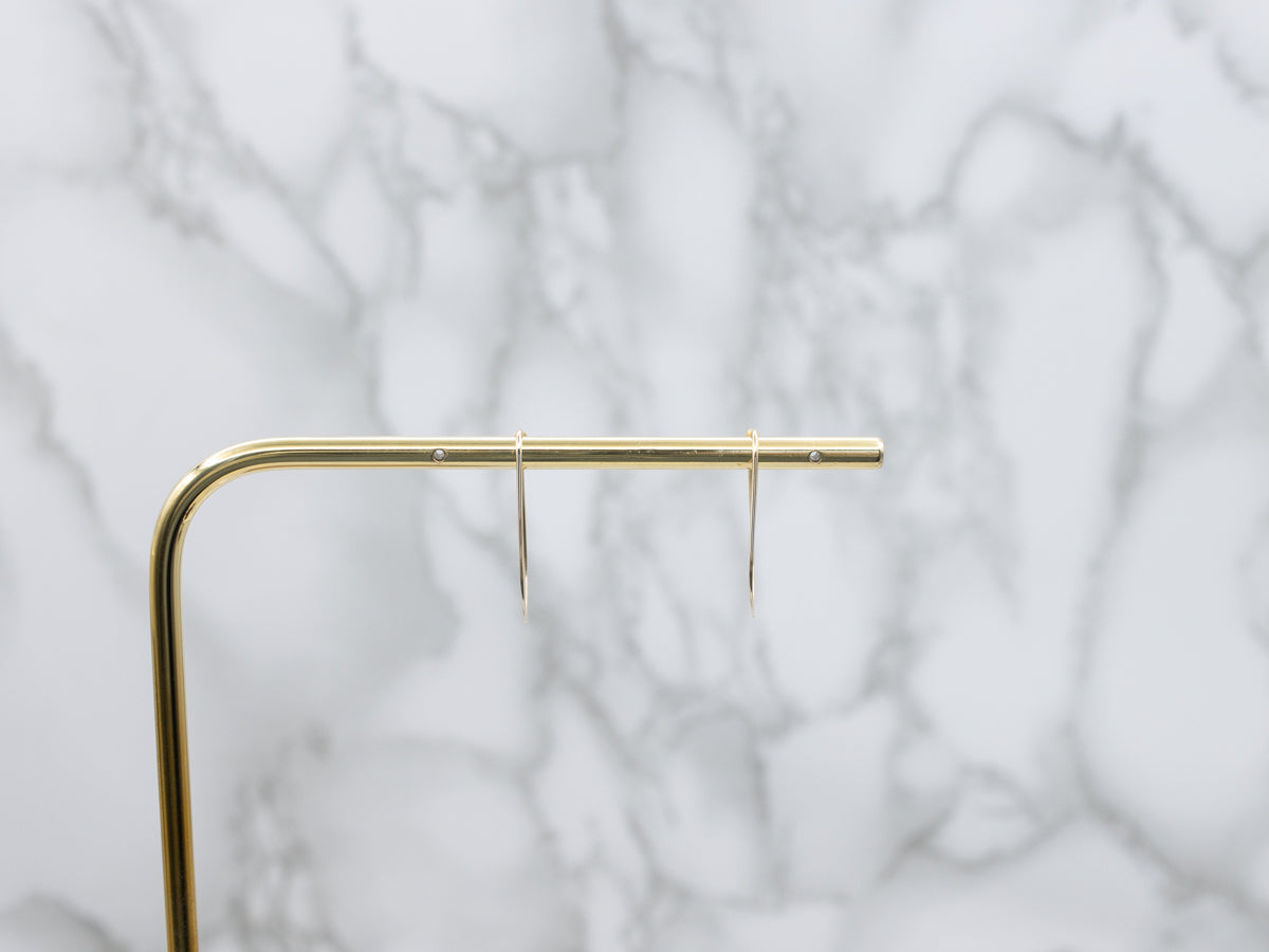 Flat Polished Gold Oval Wire Hoop Earrings
