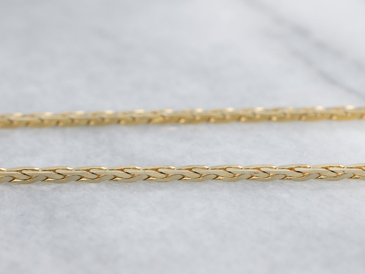 Stiff Italian Gold Wheat Chain with Spring Ring Clasp