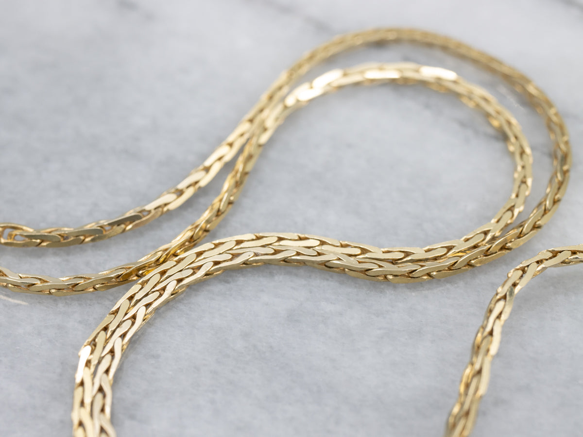 Stiff Italian Gold Wheat Chain with Spring Ring Clasp