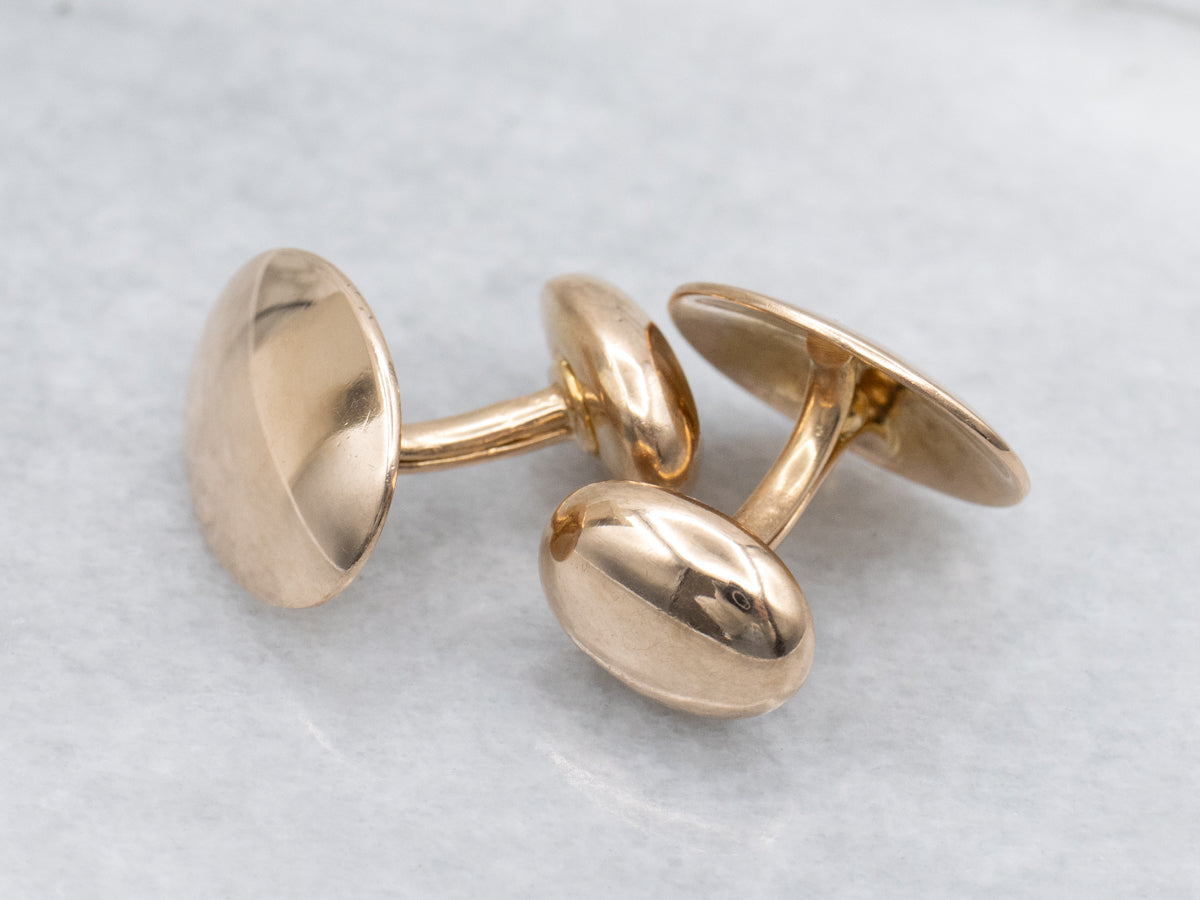 Antique Polished Gold Oval Cufflinks