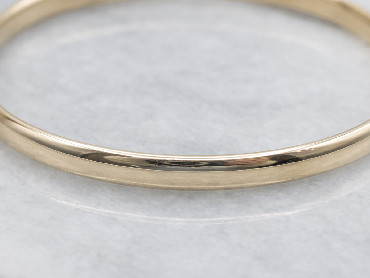 Simple Yellow Gold Tube Bangle Bracelet
