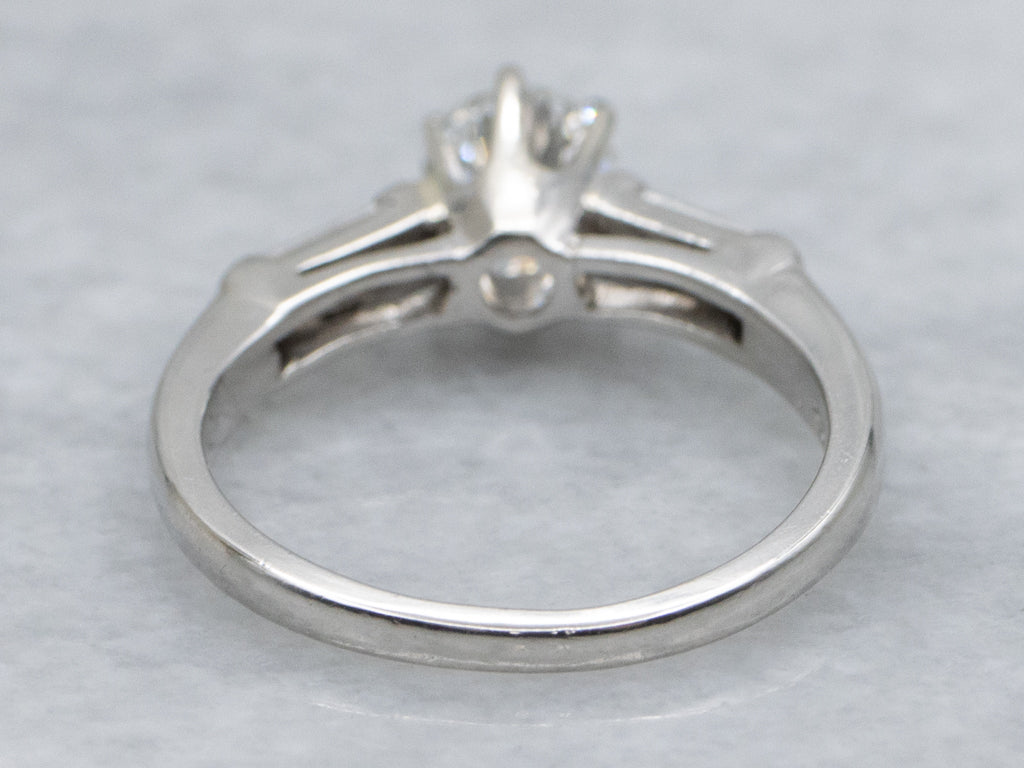 European Cut Diamond 1940s Platinum Engagement Ring