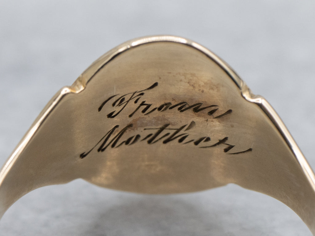 From Mother: Antique Old English Letter "H" Gold Signet Ring