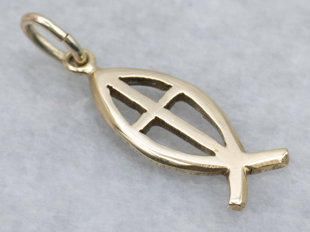 Yellow Gold Religious Christian Fish Pendant