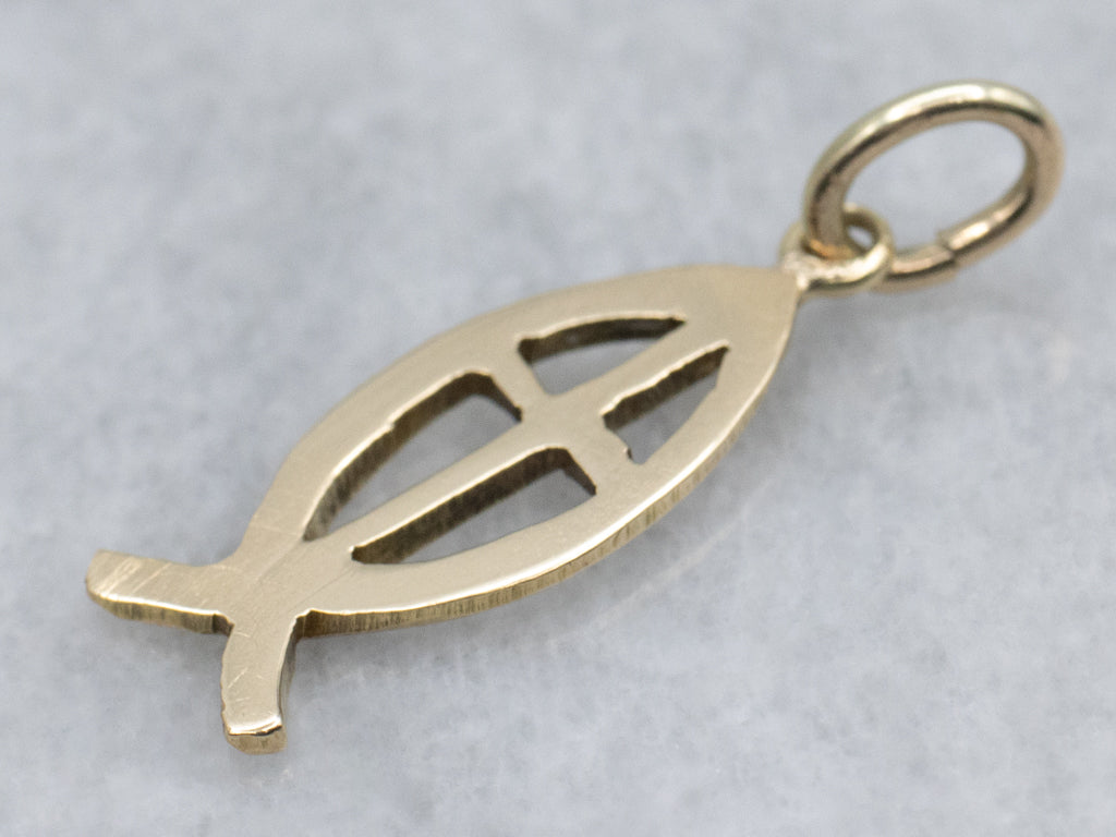 Yellow Gold Religious Christian Fish Pendant