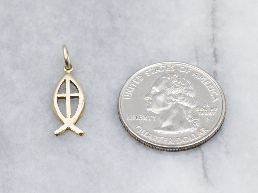 Yellow Gold Religious Christian Fish Pendant