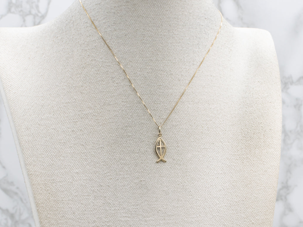 Yellow Gold Religious Christian Fish Pendant