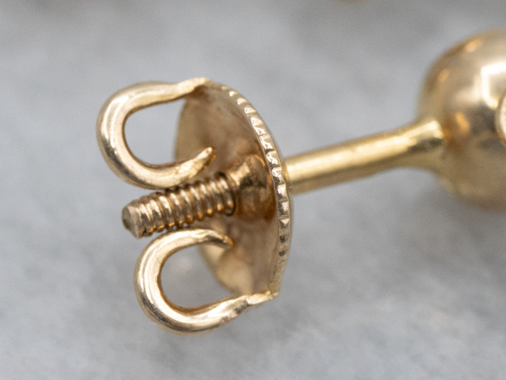 Two-Tone Gold Floral Drop Earrings from Vintage Parts