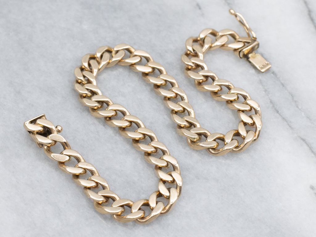 Yellow Gold Curb-Link Bracelet