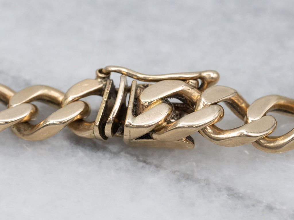Yellow Gold Curb-Link Bracelet