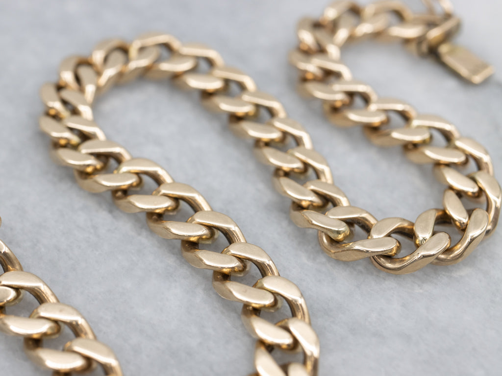 Yellow Gold Curb-Link Bracelet